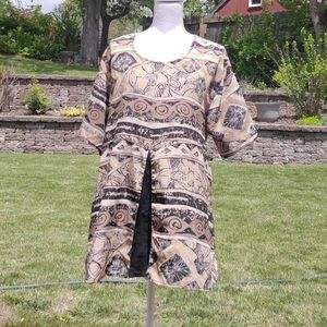 Trendy Looks black tan blouse 24 ties in back